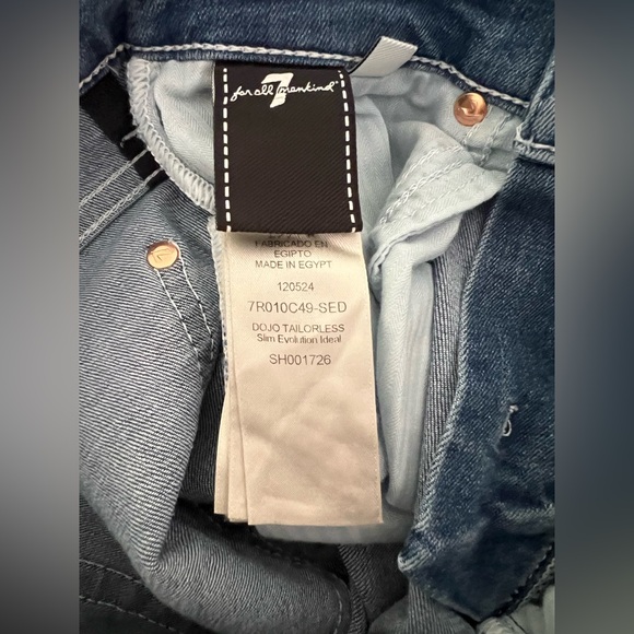 7 For All Mankind Tailorless Dojo Jeans Women Trouser NWT Size 24 7FAMK Slim Evo - Picture 9 of 11